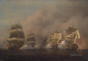 Acción de Samuel Scott frente a la batalla naval del Cabo de Buena Esperanza Pinturas al óleo